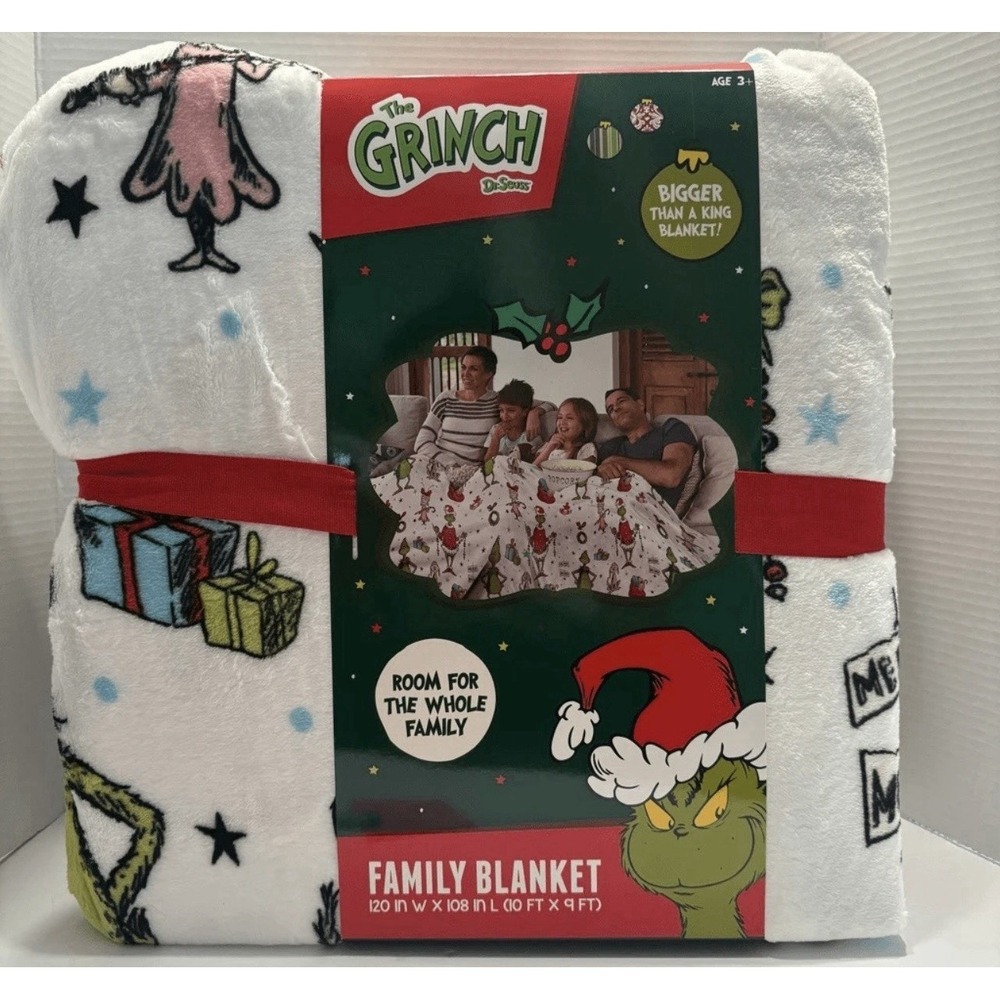 Dr Suess Grinch Family Blanket